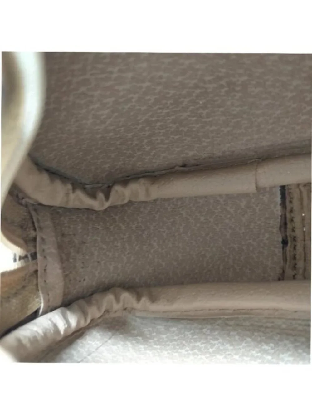 Authentic Christian Dior Trotter Canvas Cosmetic Pouch Beige Zip Makeup Case Vin